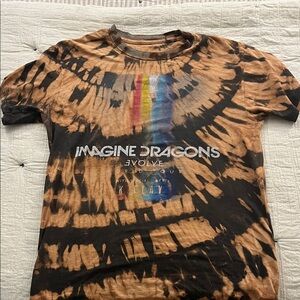 New Imagine Dragons Evolve Tour w/ K. Flay Acid Wash Tie-Dye Band T-Shirt